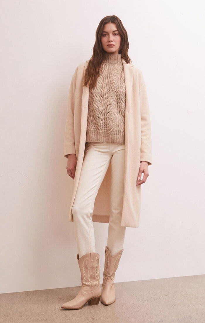 Z Supply Mason Coat-Light Oatmeal Heather