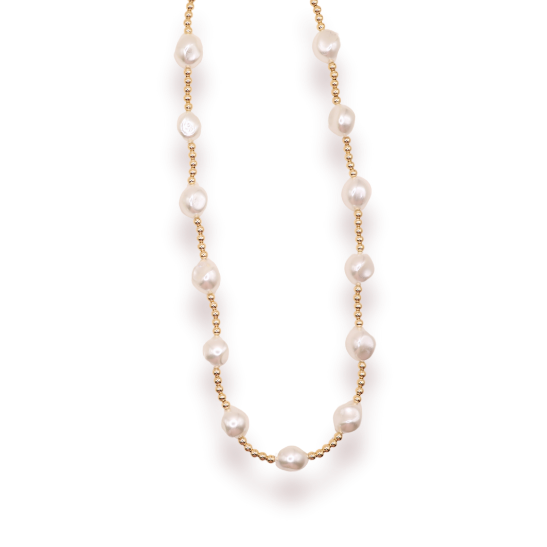 Beaded Blondes "Sadie" Gold Necklace 16"
