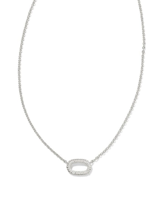 Kendra Scott Elisa Ridge Open Frame Pendant Necklace-Silver