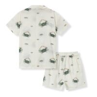 Milkbarn Kids "Coastal Crab" Collar Button Up Shirt & Shorts Set
