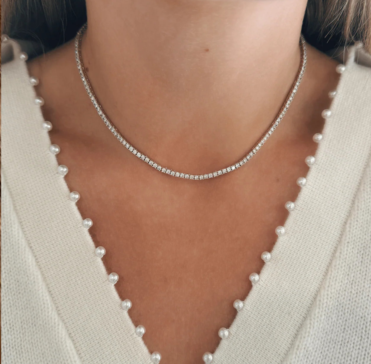 LeMel Classic CZ Tennis Necklace - Silver