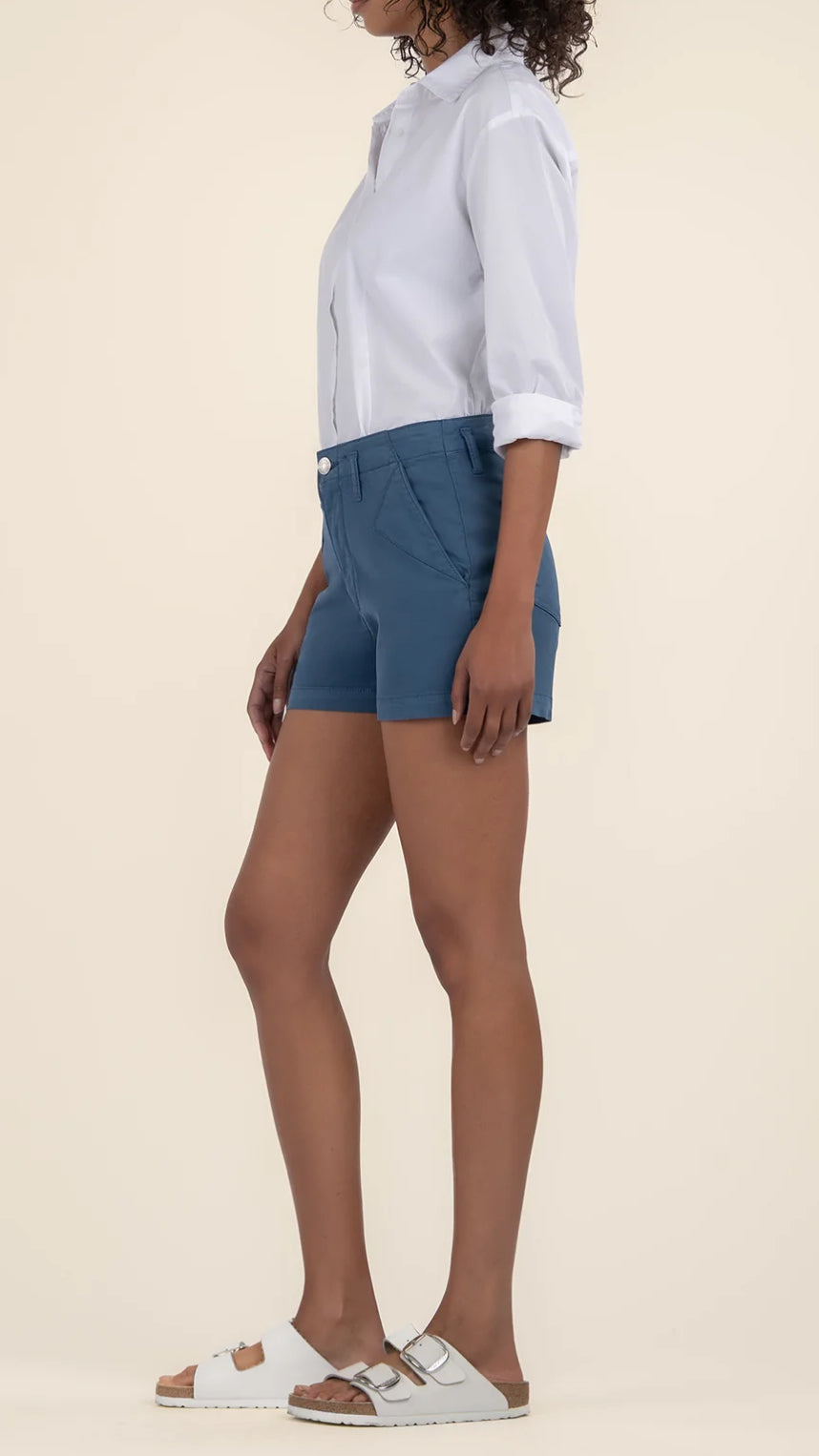 Kut from the Kloth "Kimia" Wide Leg Short -Ocean Blue
