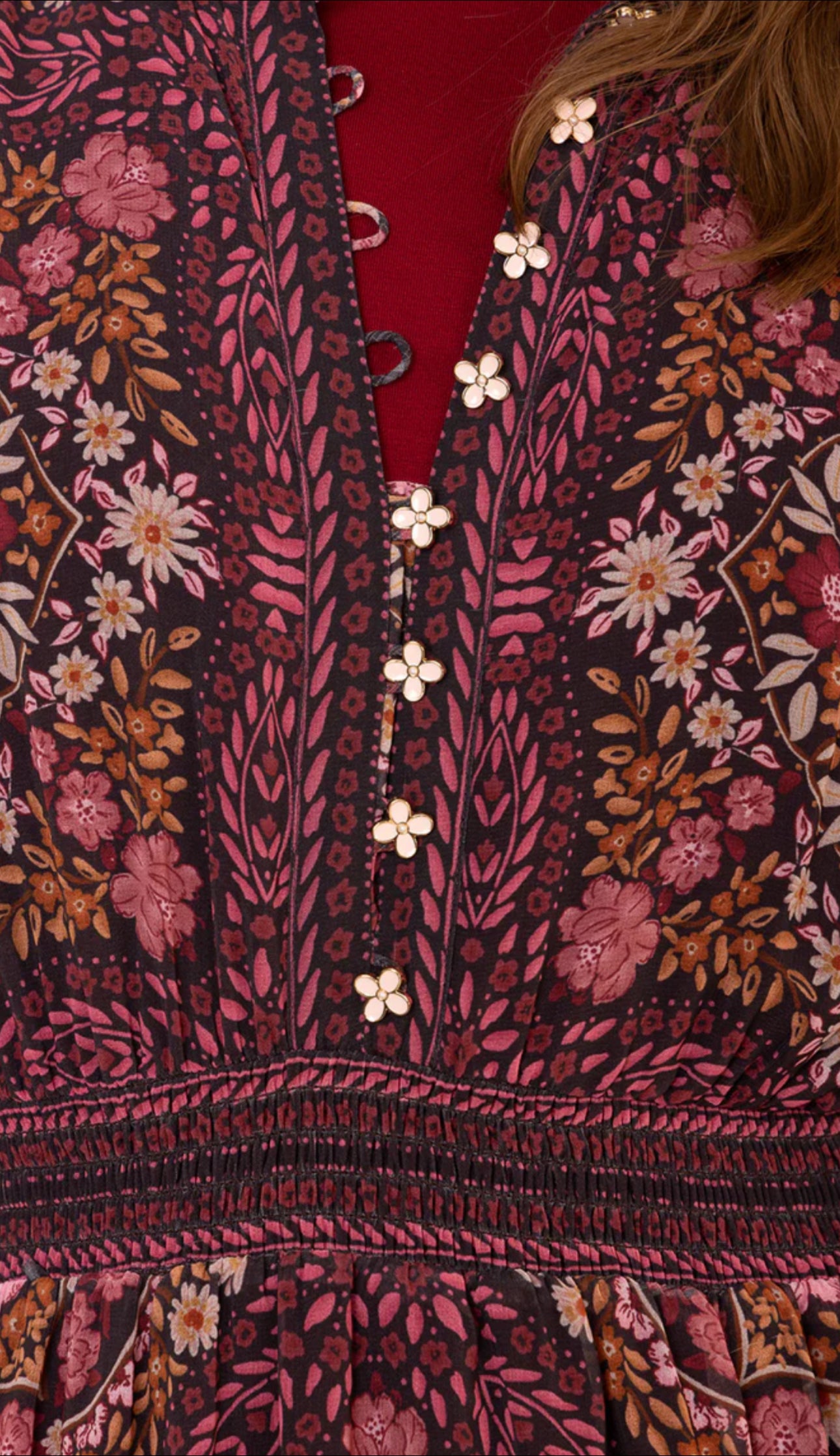 Hale Bob "Marisol" L/S Maxi Dress-Wine