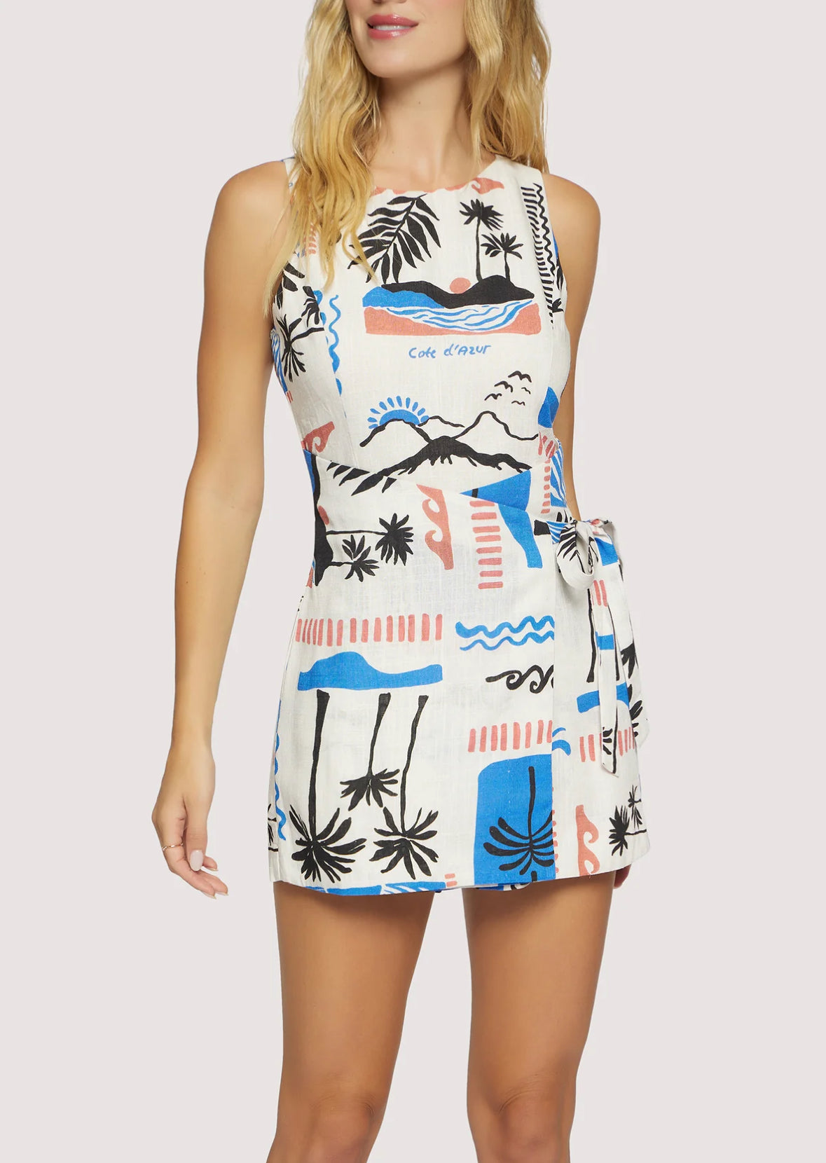 Lost + Wander “Azure Paradiso” Romper - Cream/Blue