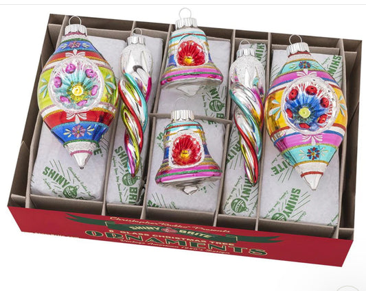 Shiny Bright "Christmas Confetti" 4" Ornaments (Set of 6)