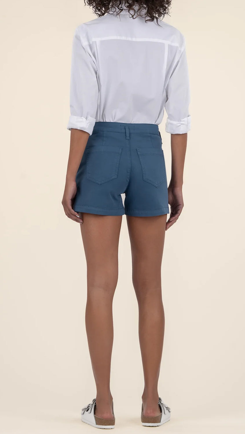 Kut from the Kloth "Kimia" Wide Leg Short -Ocean Blue