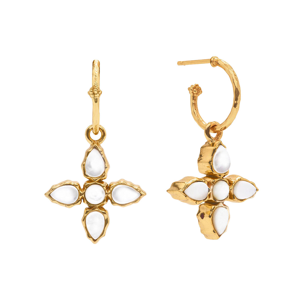 Capucine de Wulf Aurora Hoop Earrings with Double Sided Charm-Abalone/MOP
