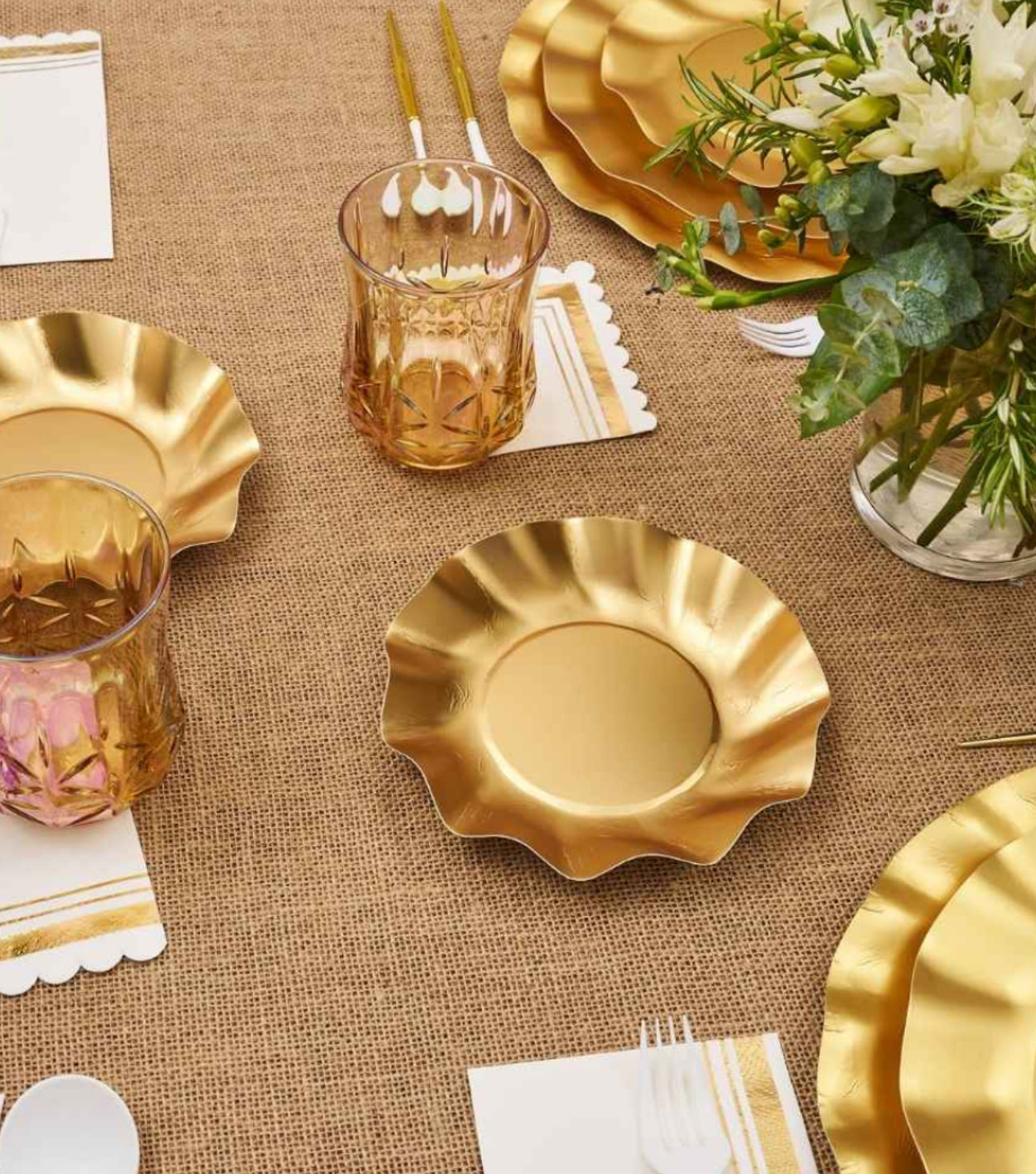 Sophistiplate Wavy Appetizer/Dessert Bowl-Satin Gold