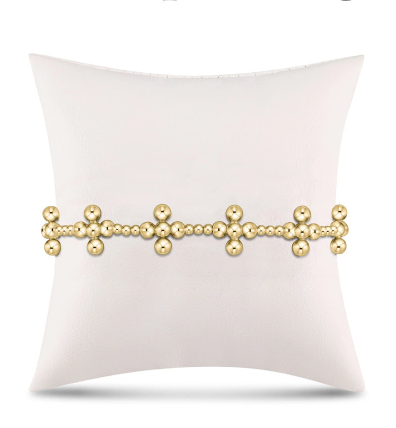 Enewton "Signature Cross Sincerity" Pattern 2.5mm Bead Bracelet-Classic Beaded Signature Cross Gold 4mm Bead -Gold