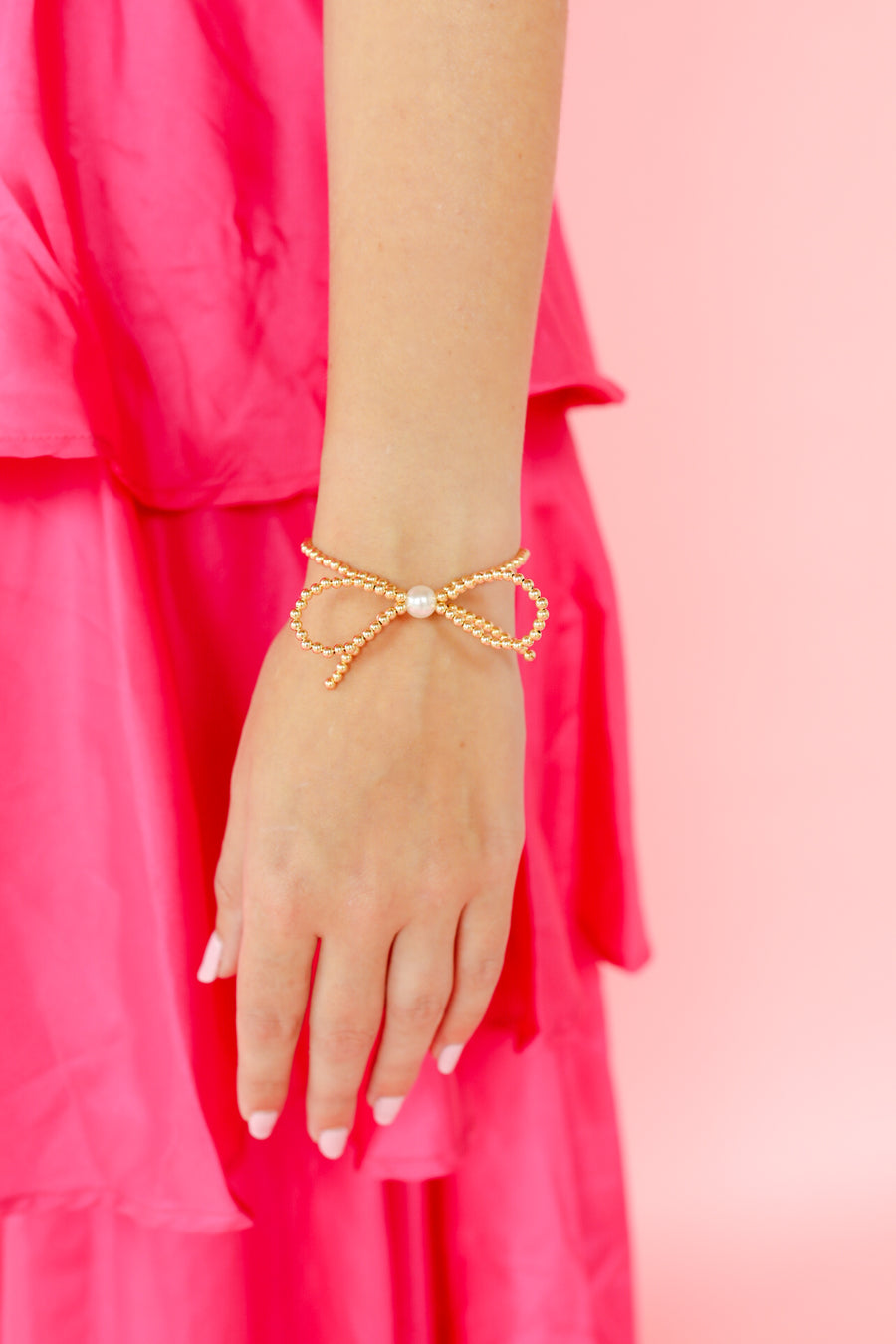 Beaded Blondes "Gold Bow" Bracelet-Standard 6.75"