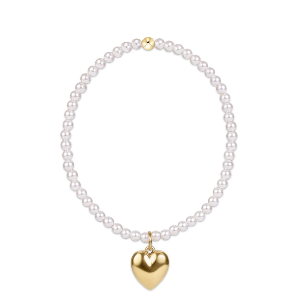 Enewton "Classic Pearl" Gold 3mm Bracelet-Love Plush Charm