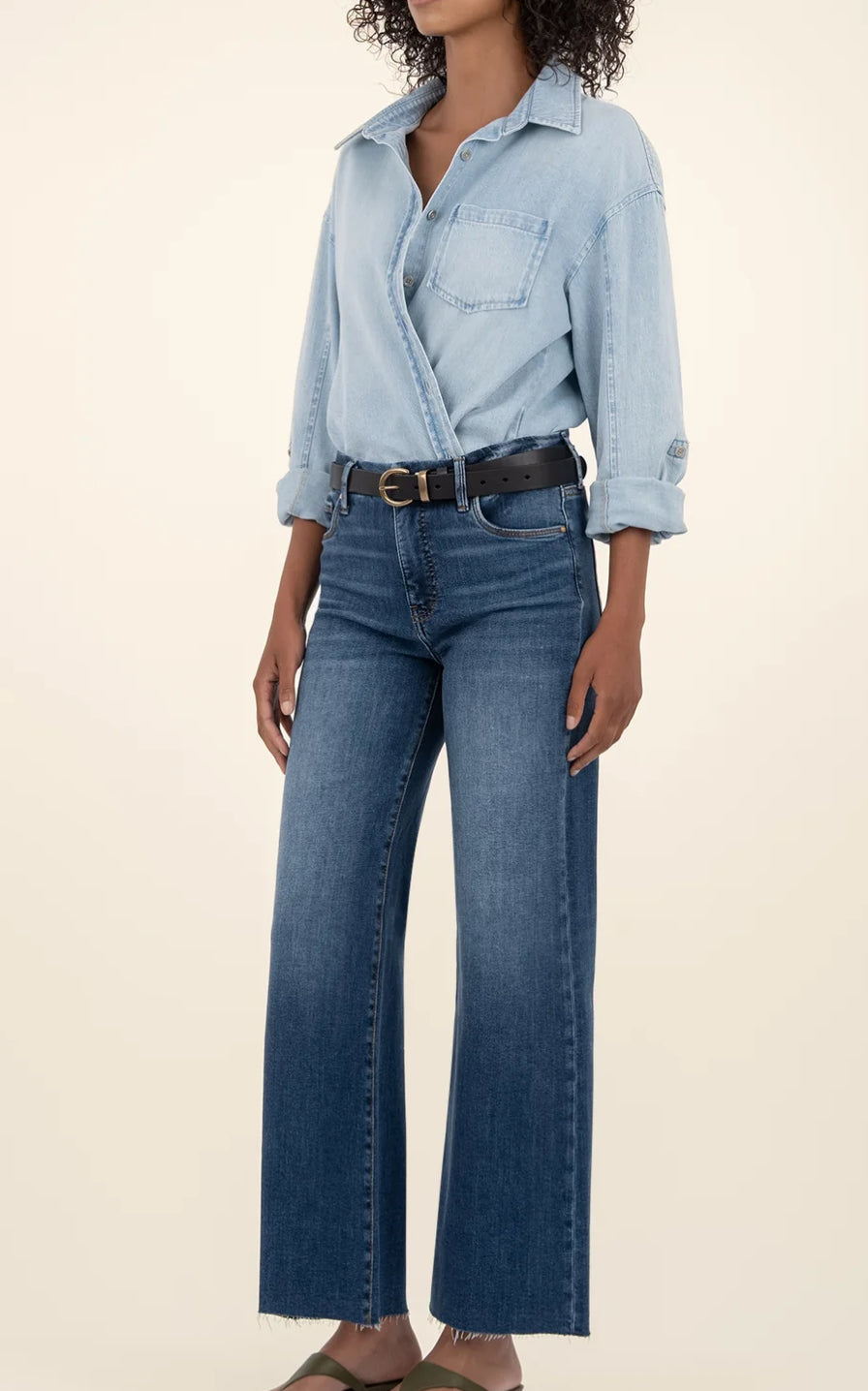 Kut from the Kloth "Meg" High Rise Fab Ab Wide Leg- Inexhaustible