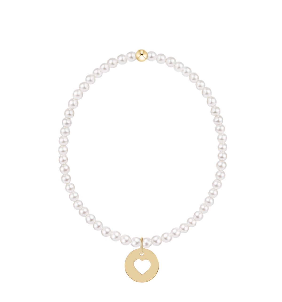 Enewton "Classic" Pearl 3mm Bead Bracelet-Love Gold Disc