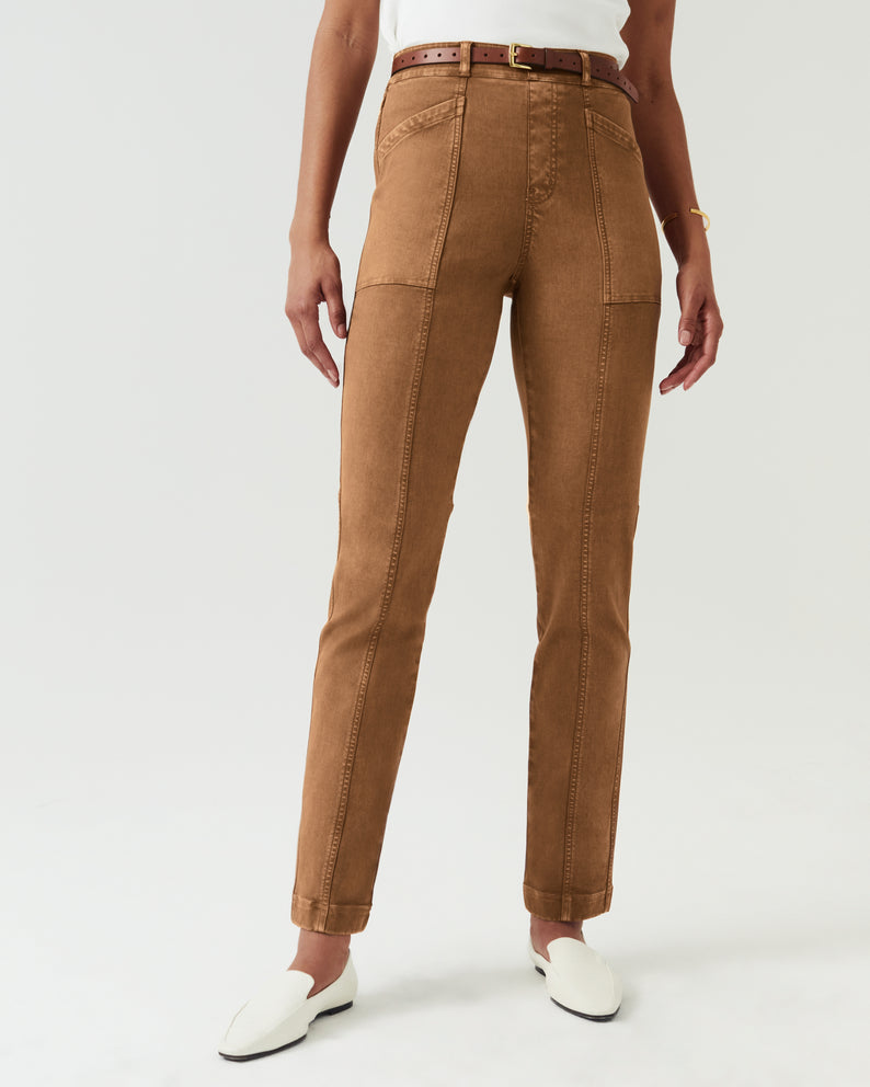 Spanx Stretch Twill Straight Leg Pant-Acorn