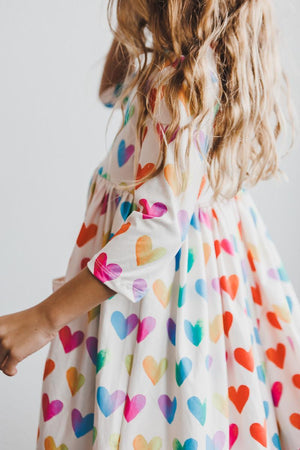 Mila & Rose "Lotta Love" 3/4 Sleeve Pocket Twirl Dress
