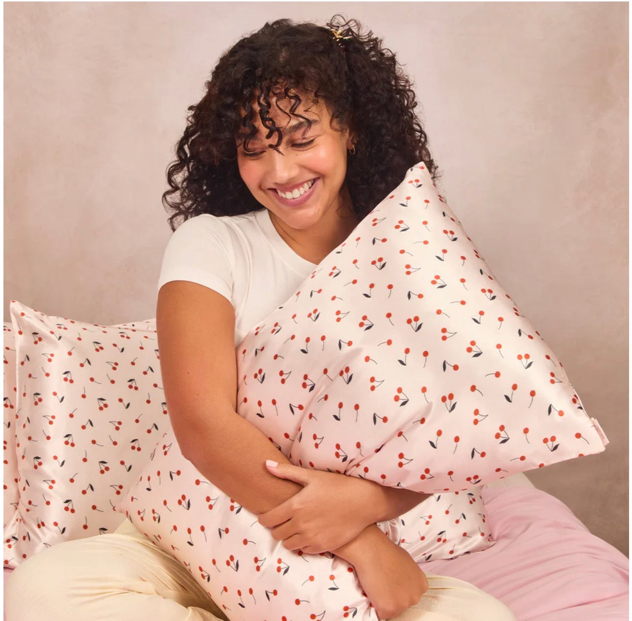Kitsch Satin Pillowcase-Cherry Print