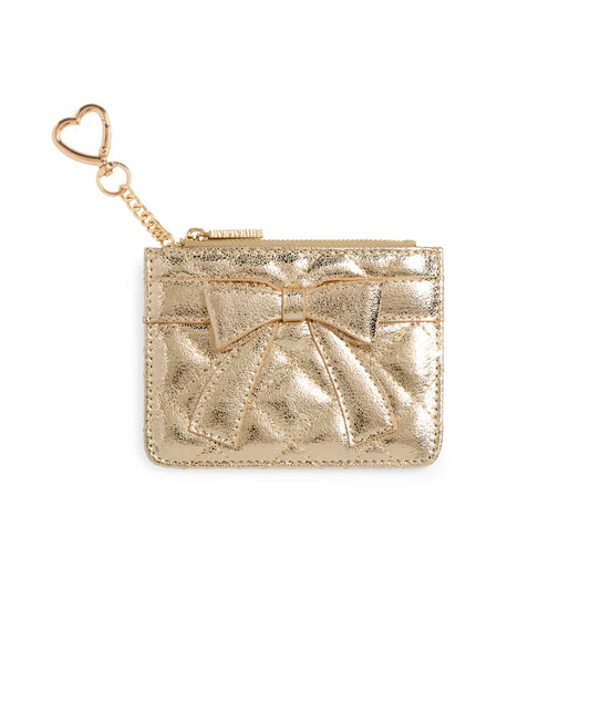 Shiraleah Quilted Bow Card Case-Gold