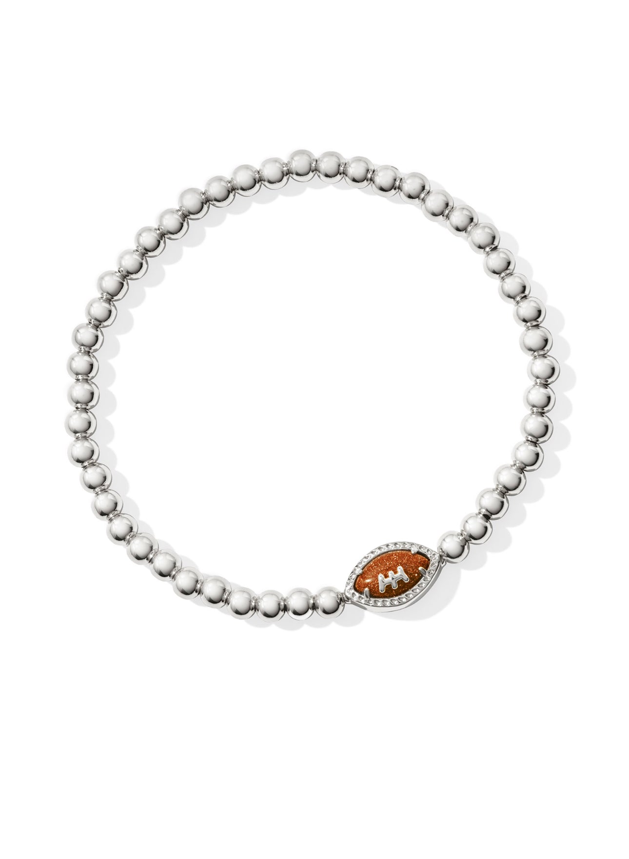 Kendra Scott Football Stretch Bracelet-Silver Orange Goldstone