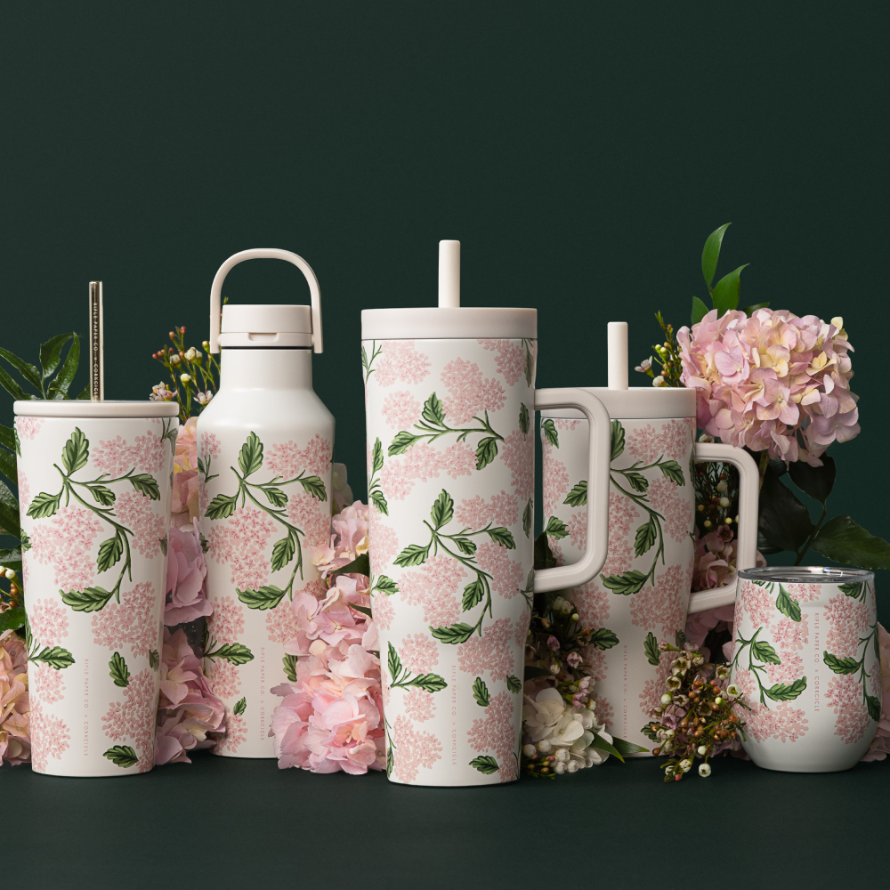 Corkcicle x Rifle Paper Co. “Pink Hydrangea”- 20oz Canteen
