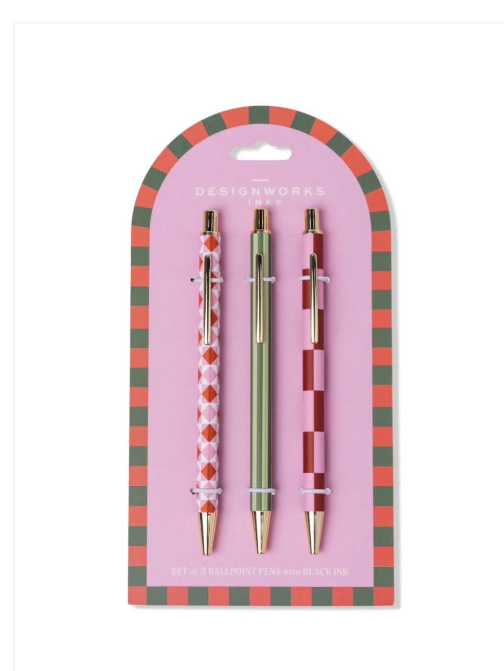 Designworks Ink A Dopo Set of 3 Pens-Diamond/Stripe/Check