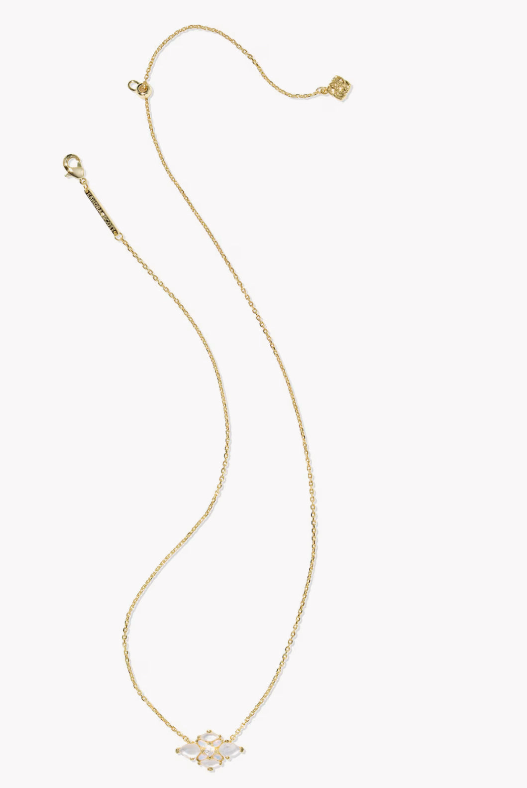 Kendra Scott Abbie Crystal Pendant Necklace-Gold Neutral Mix