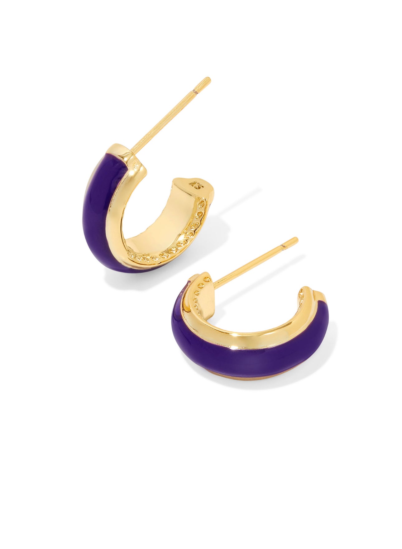 Kendra Scott Ainsley Huggie Earring-Gold Purple Enamel