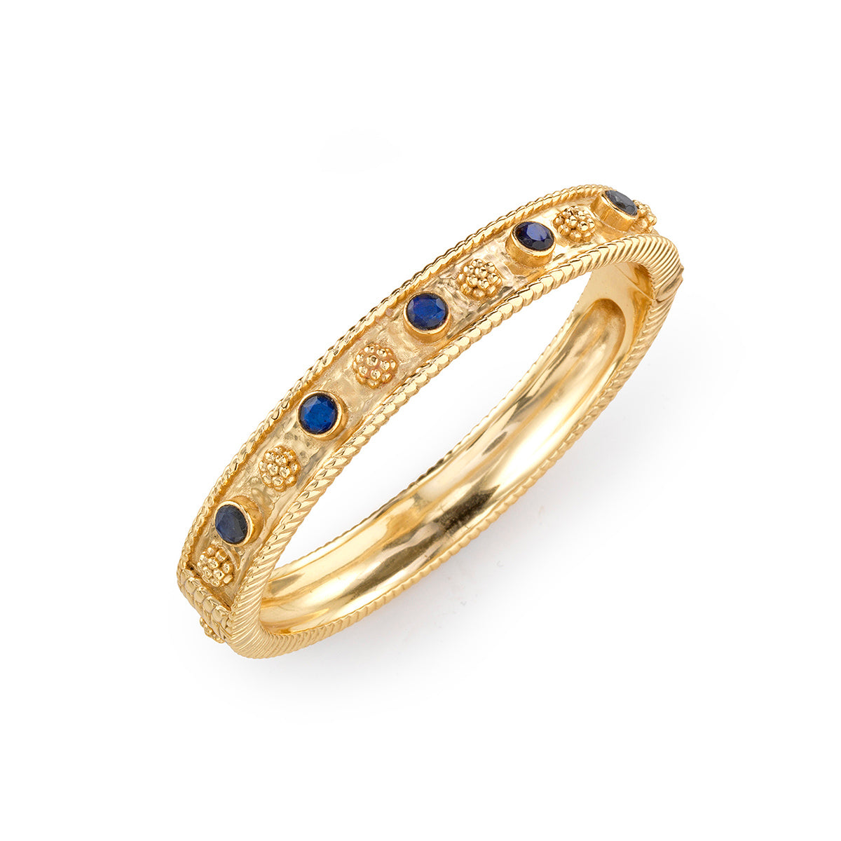 Capucine de Wulf Berry Gem Classic Hinged Bangle-Blue Labradorite