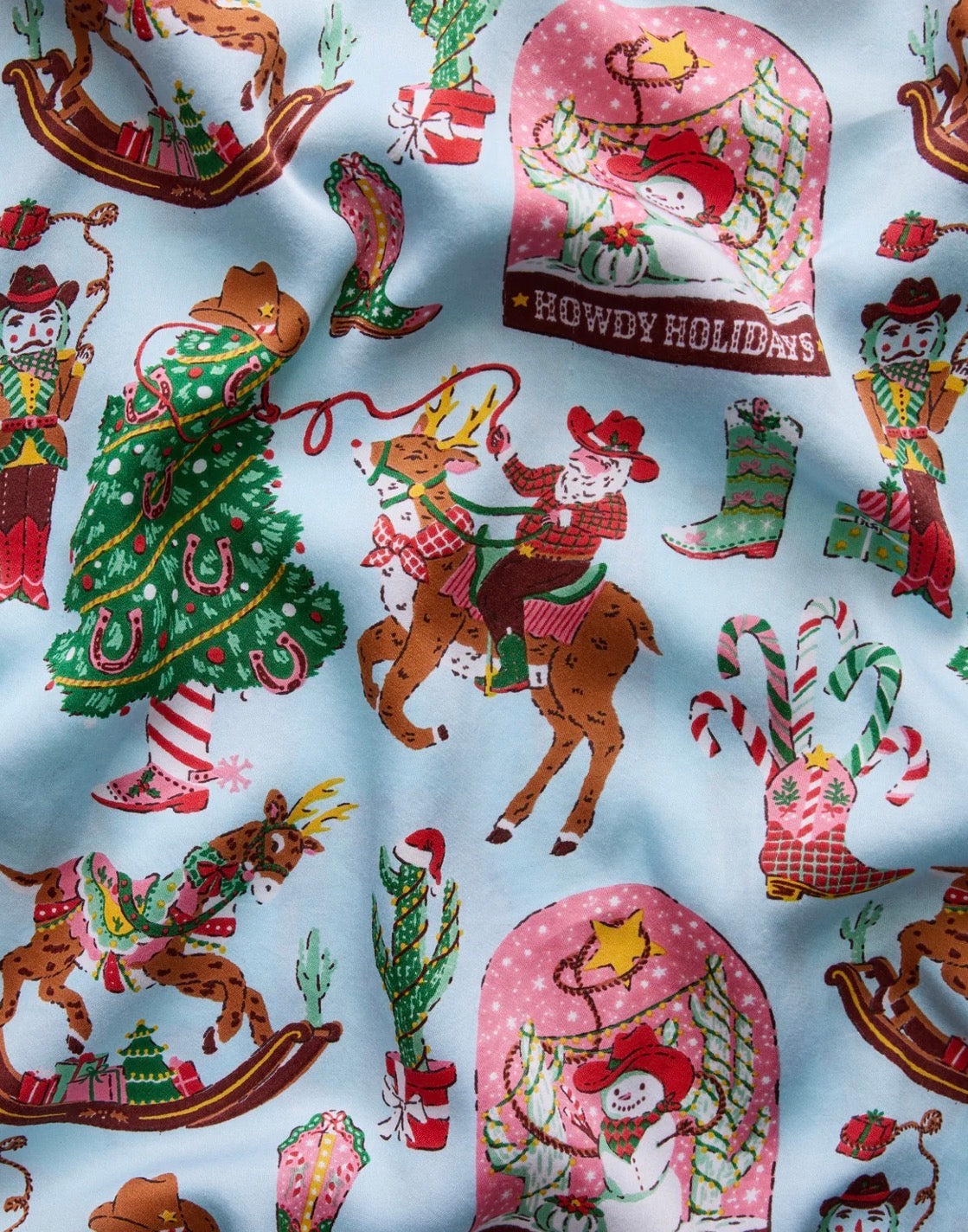 Printfresh Eco Satin Sweet Dreams Set-Cowboy Christmas