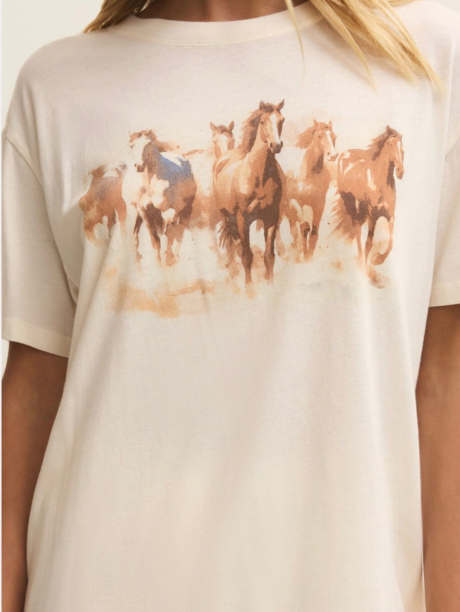 Z Supply Howdy Horses Boyfriend Tee-Vanilla Ice