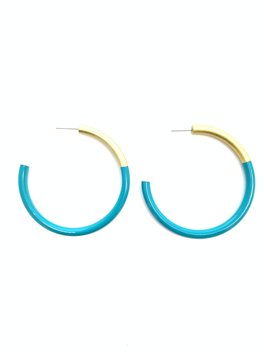 Accessory Jane "Liz" Large Hoops-Peacock Blue