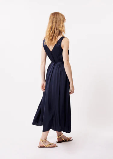 FRNCH "Achouak" Woven Dress-Bleu Marine