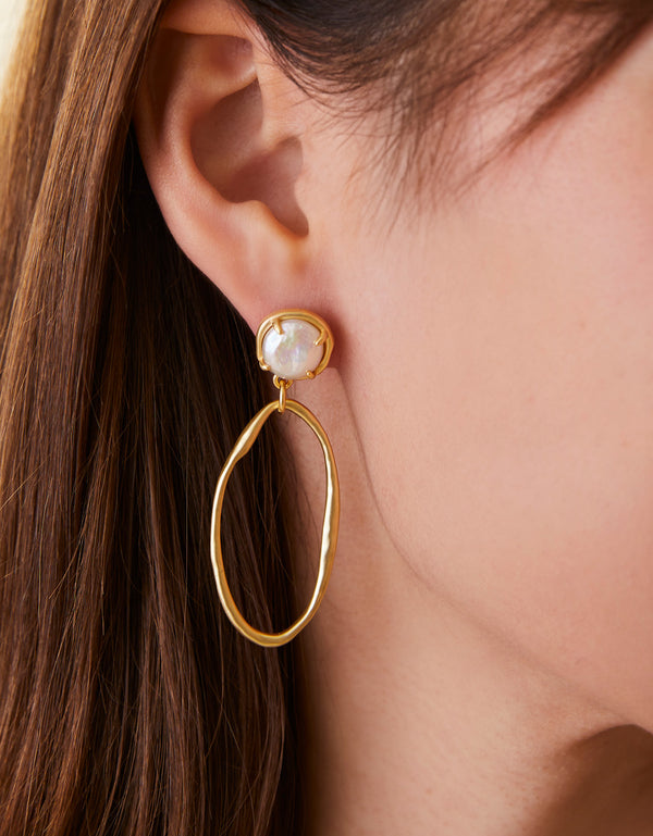 Spartina 449 River Club Earrings-Pearl
