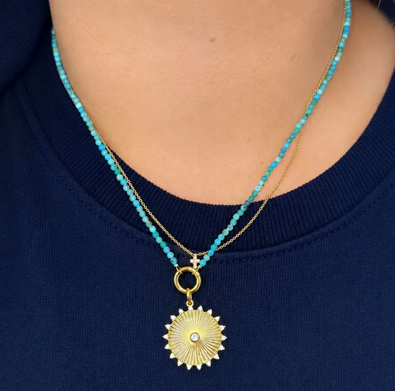 LeMel Callie Capri Turquoise Beaded Necklace