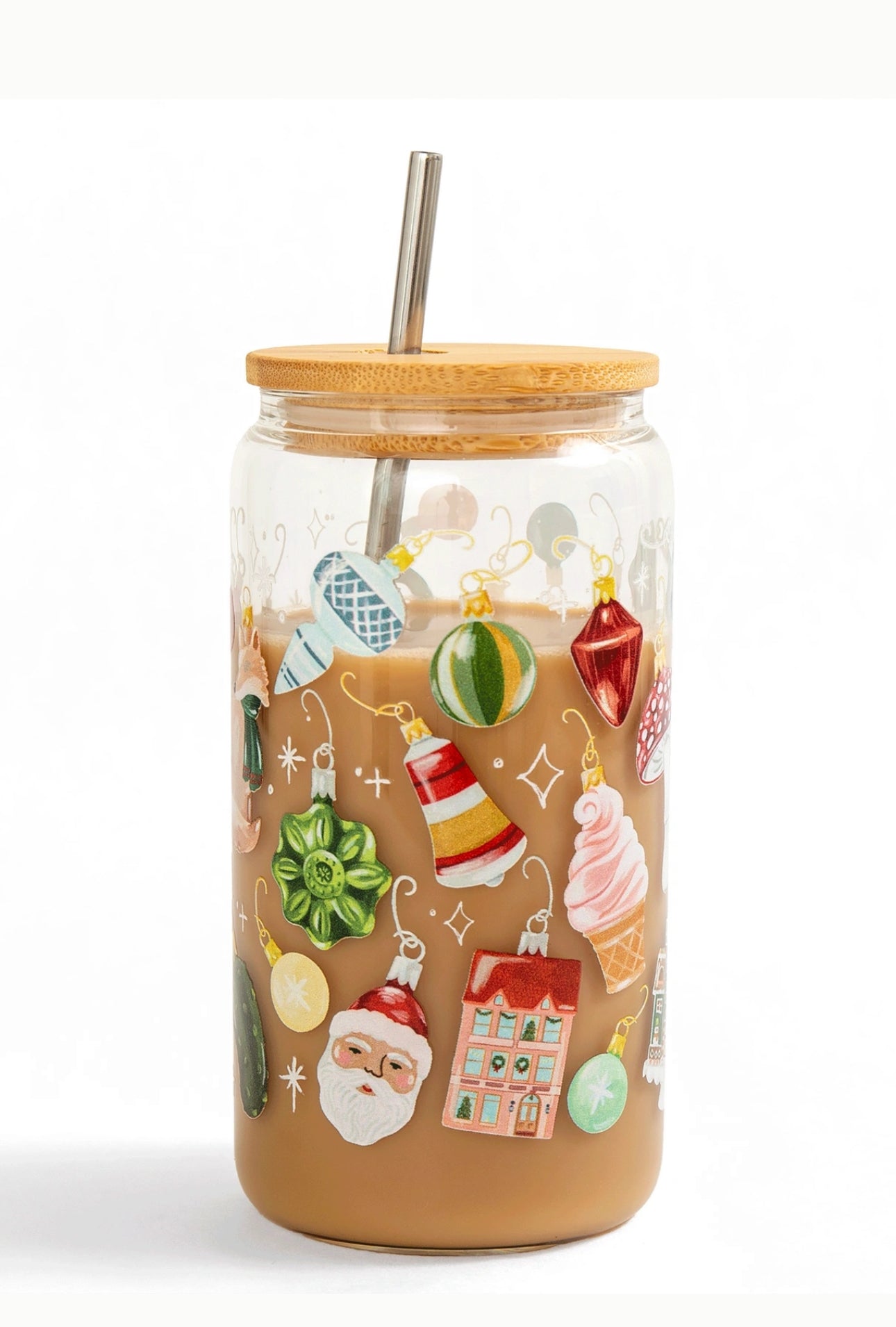 1 Canoe 2 "Around the Tree" Glass Can with Straw
