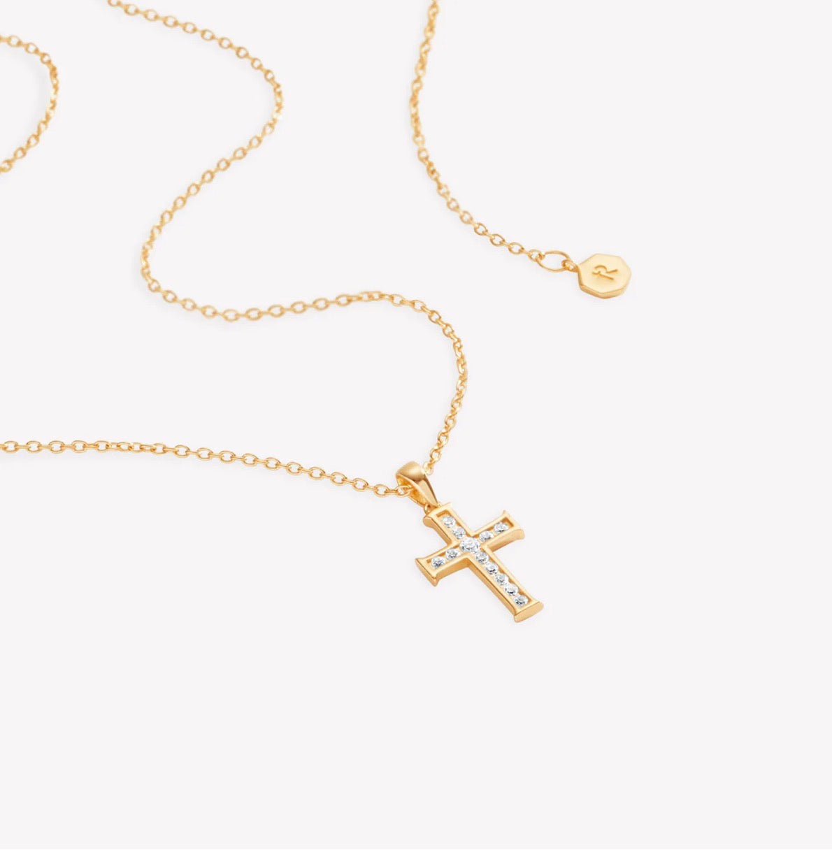 Rizen Luminous Cross Pendant Necklace-Gold