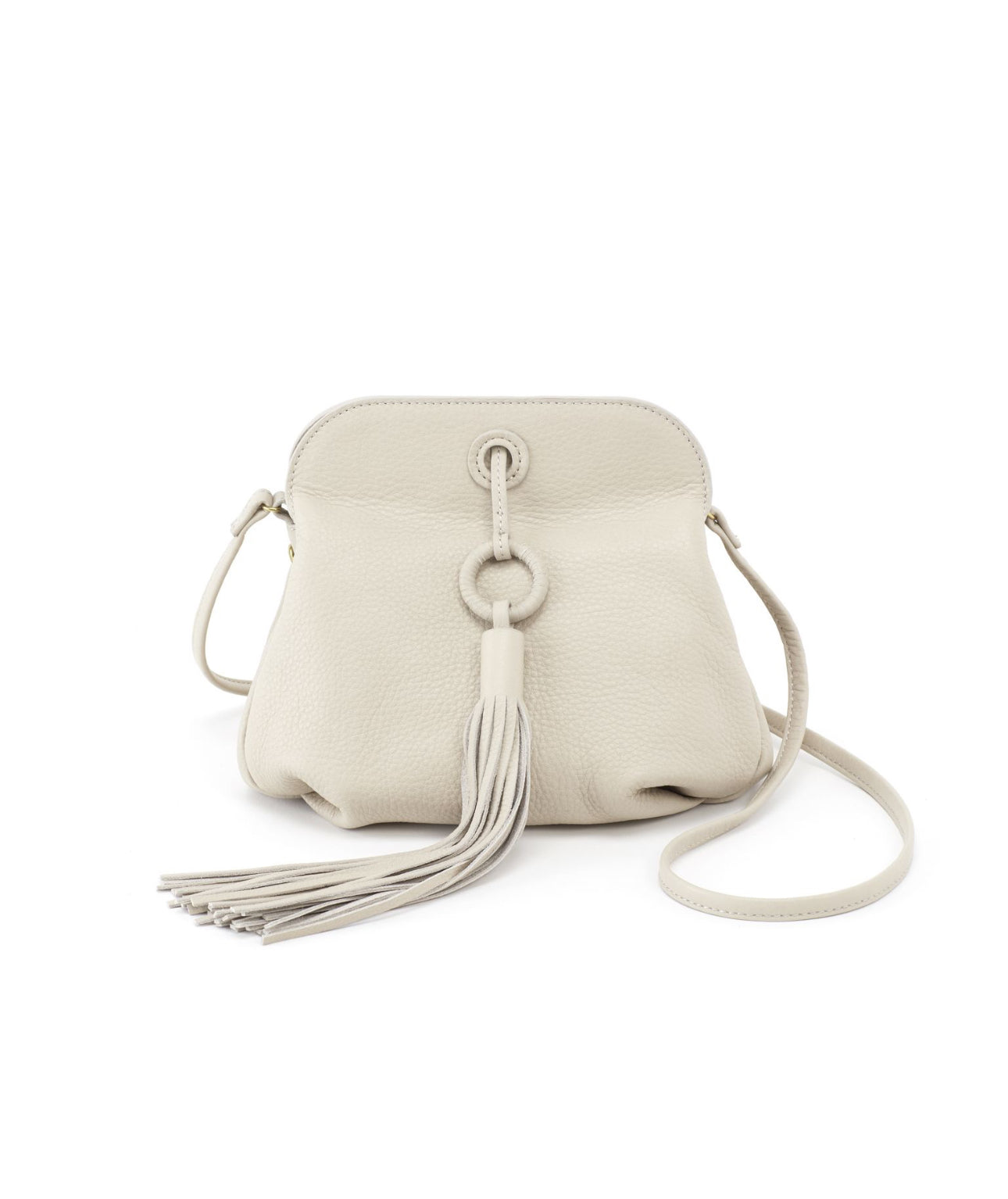 Hobo Bags Birdy Tassel Leather Crossbody Ivory Honey