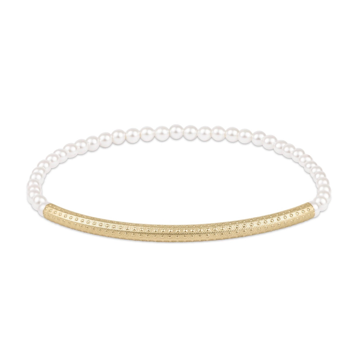 Enewton "Bliss Bar" Textured Pearl 3mm Bracelet-Gold