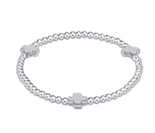 Enewton "Signature Cross" Sterling Pattern 3mm Bead Bracelet-Sterling