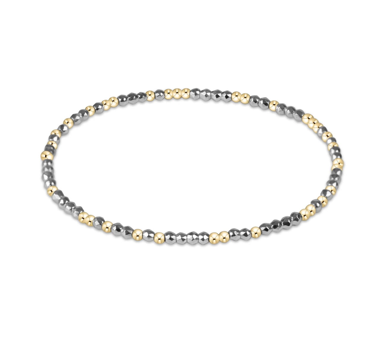 Enewton "Hope Unwritten" Bright Silver Faceted Hematite 2mm Bead Bracelet