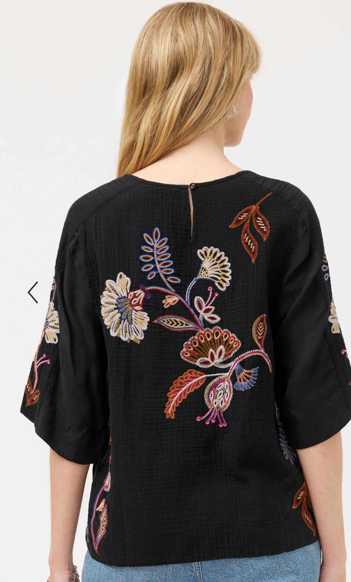 Johnny Was Mixed Media Dolman Blouse - Gineva