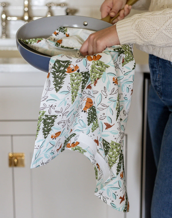 1 Canoe 2 "Winter Fox" Tea Towel