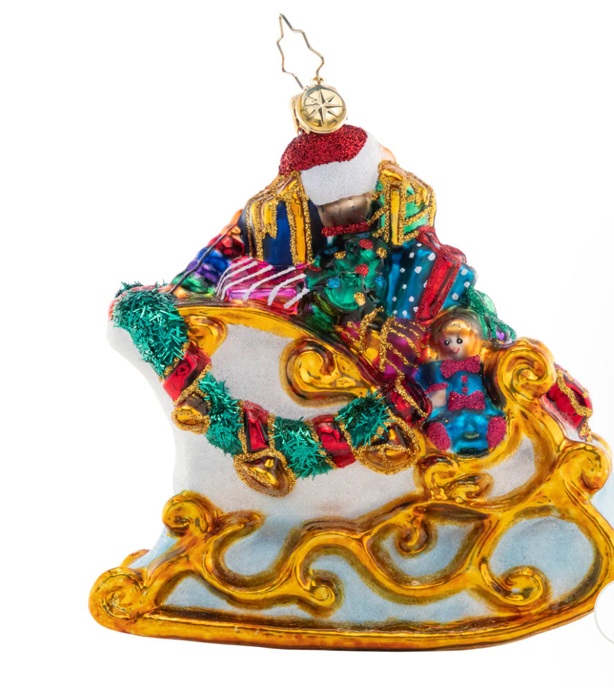 Christopher Radko "Santa's Gilded Glider" Ornament