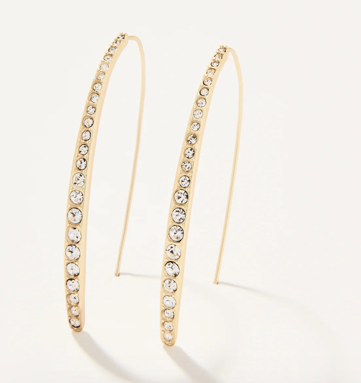 Spartina 449 Sparkle Arc Hoop Earrings-Large/Crystal