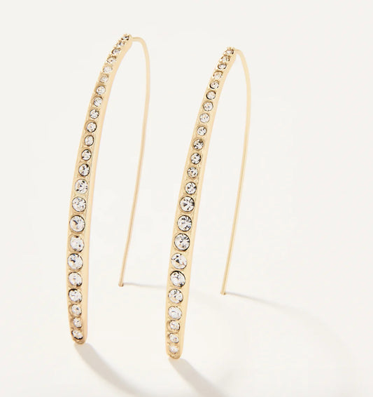 Spartina 449 Sparkle Arc Hoop Earrings-Large/Crystal