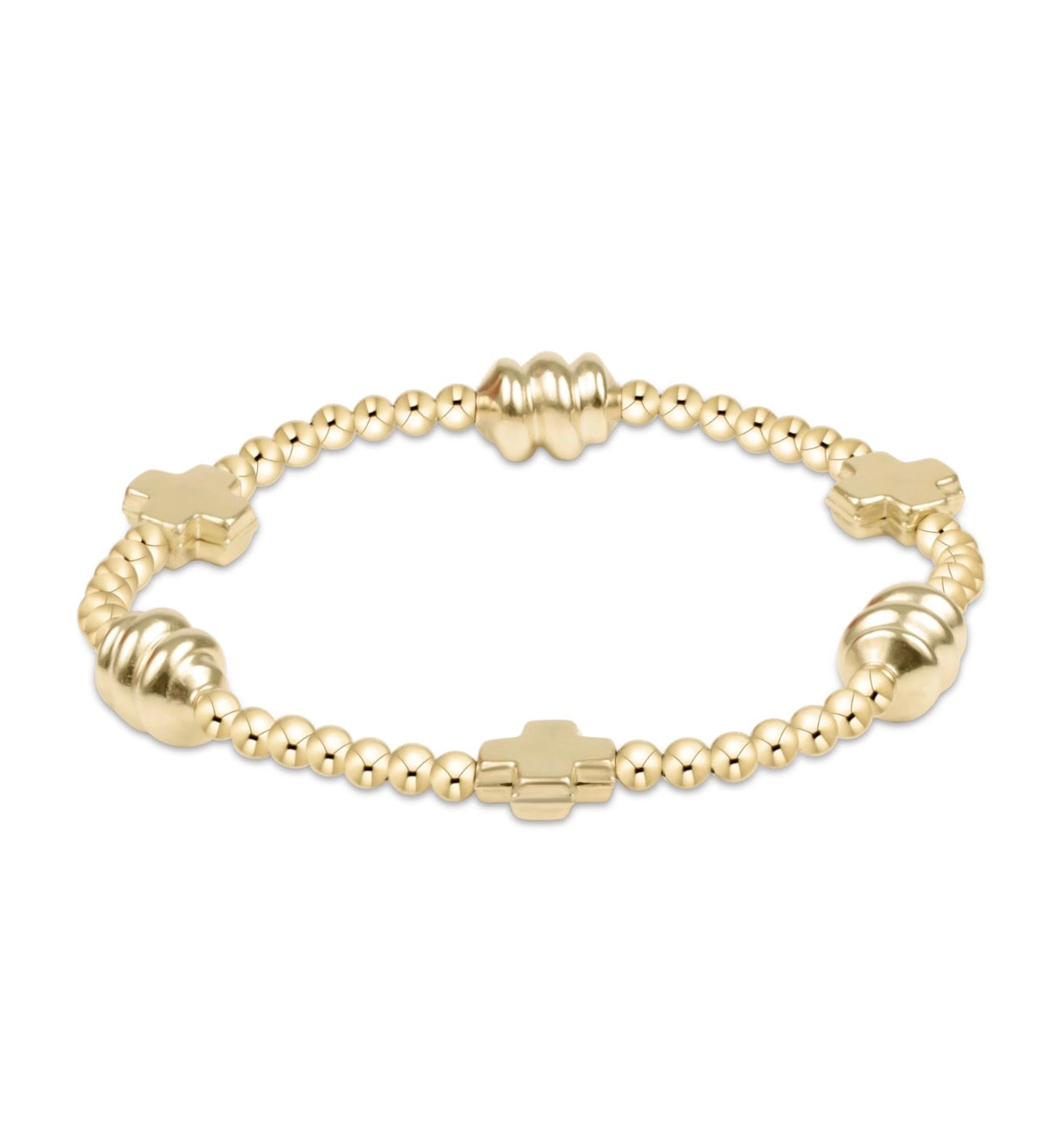 Enewton “Signature Cross Gold & Admire” Gold 3mm Gold Bracelet