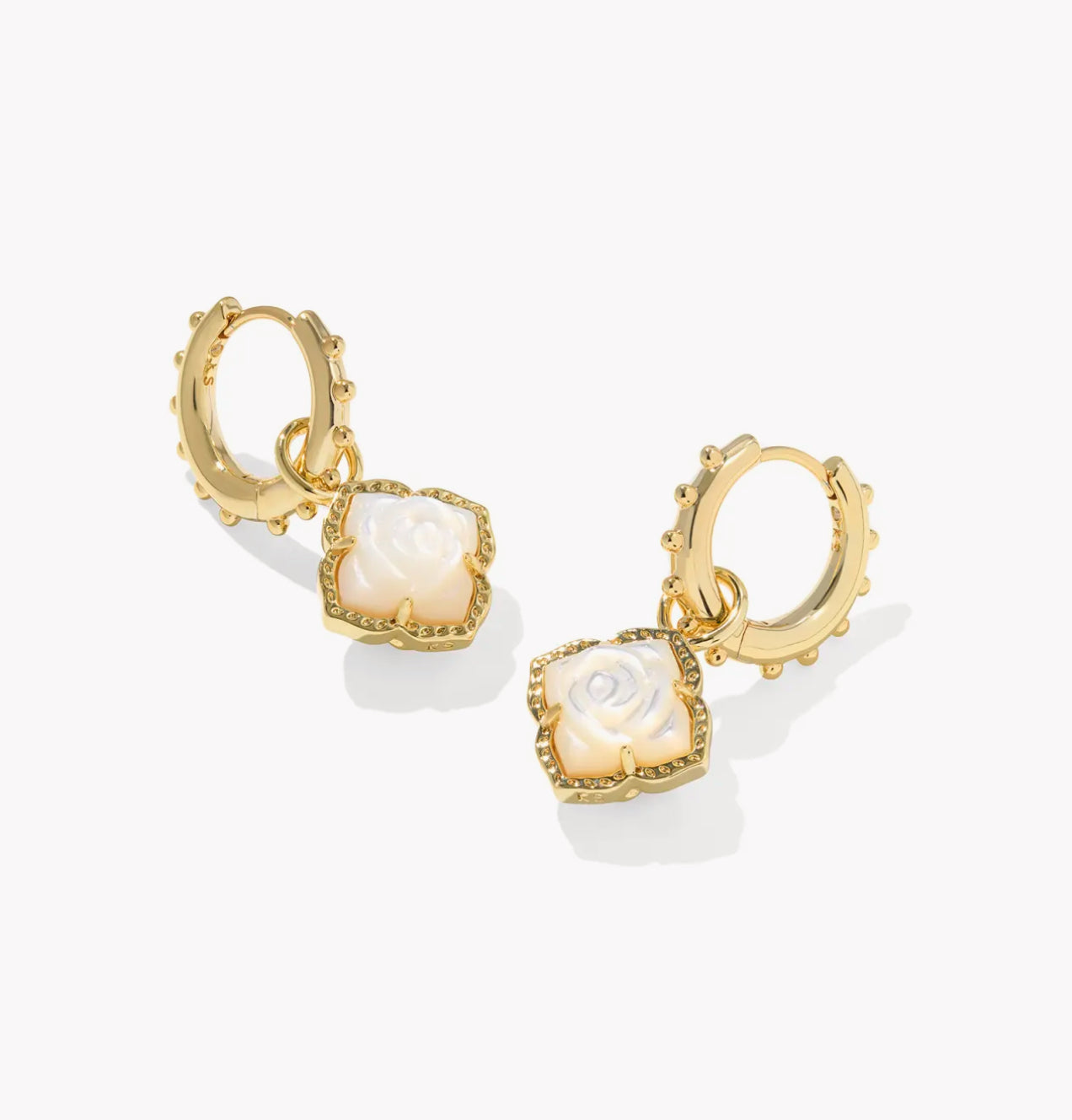 Kendra Scott Mallory Rose Huggie Earring - Gold Ivory MOP