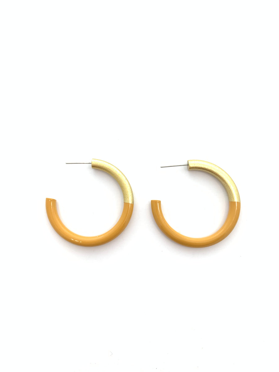 Accessory Jane "Liz" Medium Hoops-Mustard