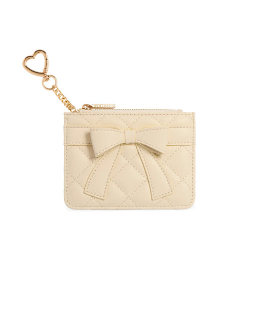 Shiraleah Quilted Bow Card Case-Ivory