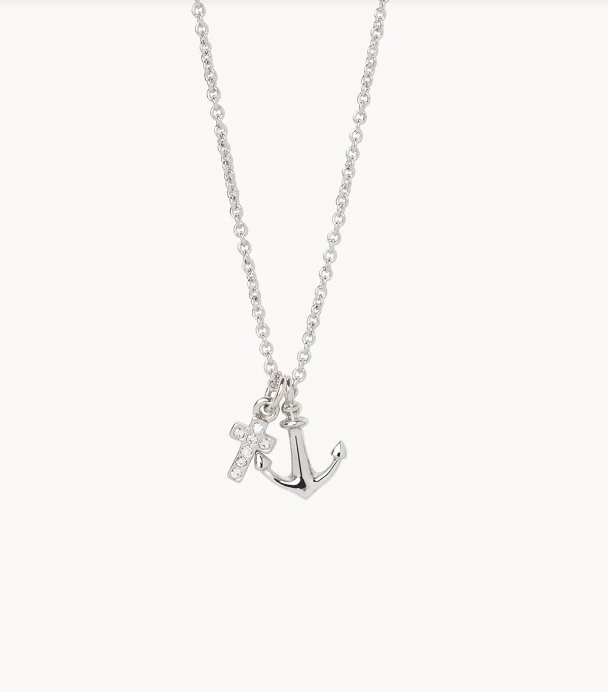 Spartina 449 Sea La Vie 18” Necklace -It Is Well/Cross Anchor-Silver