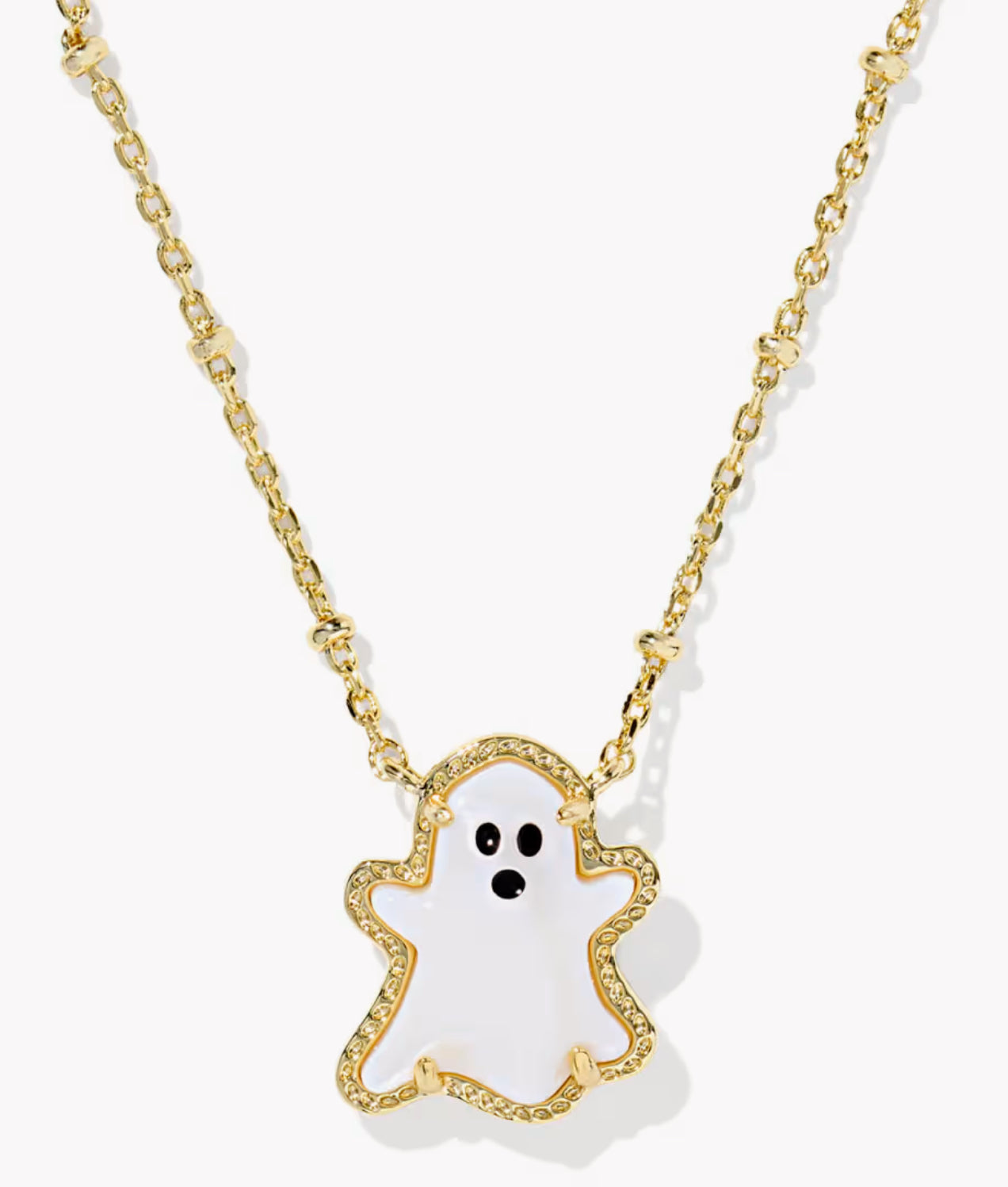 Kendra Scott Ghost Short Pendant Necklace-Gold White MOP